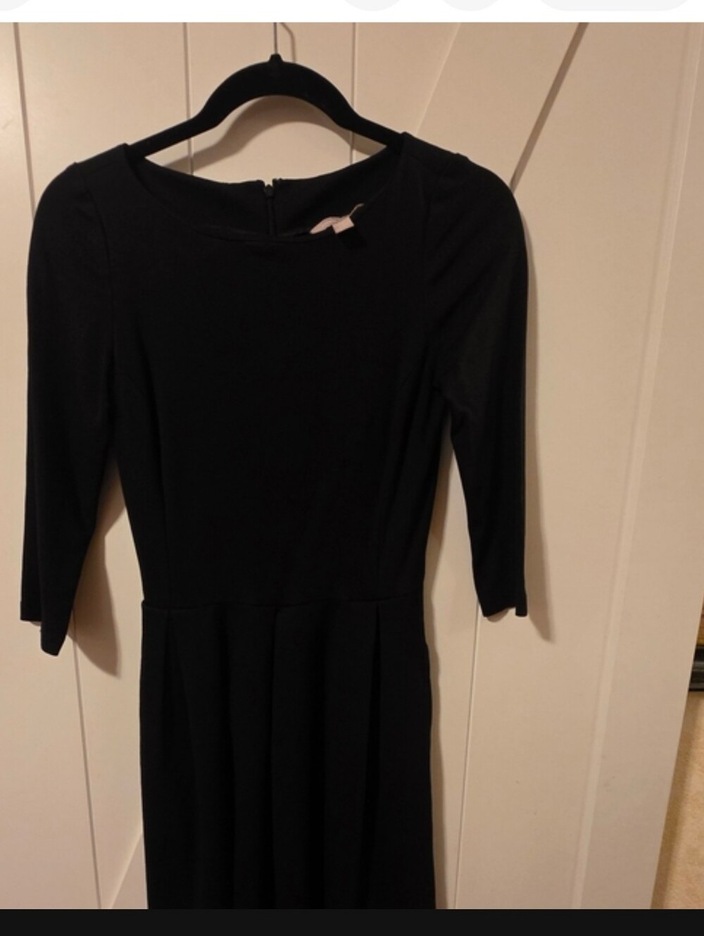 Banana Republic Black Long-Sleeve Fit & Flare Dress